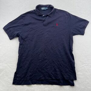 Polo Ralph Lauren Mens Polo Shirt Navy Blue Classic Fit Short Sleeve Size XL